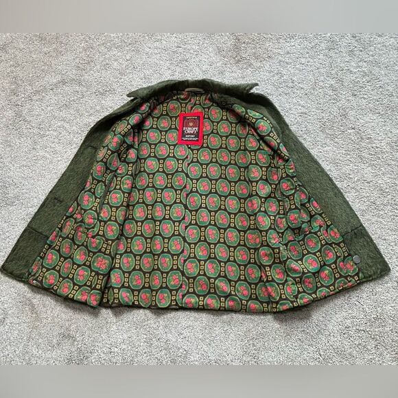 Mid-Century Europe Craft Wool Blend Faux Fur Cape with Arm Slits MEASUREMENTS - Picture 8 of 16